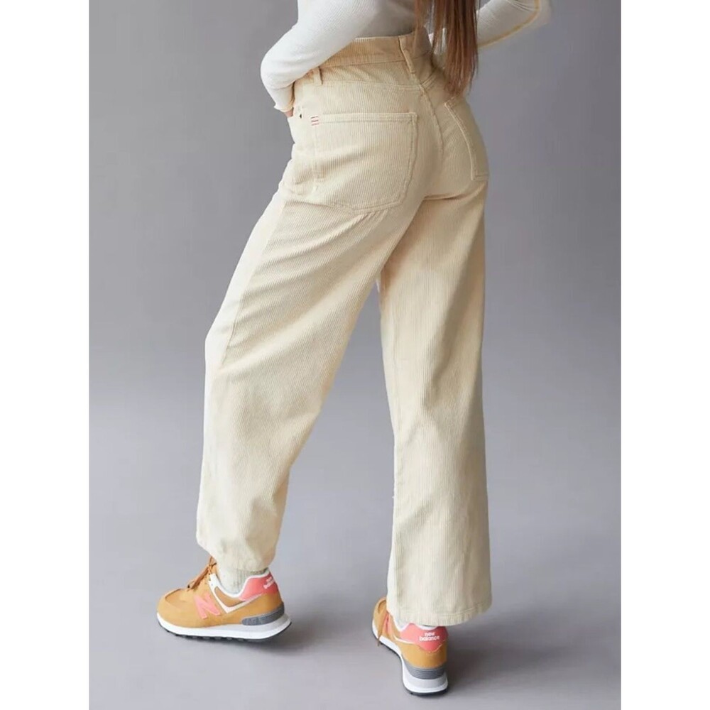 BDG High & Wide Corduroy Pants Off White Size 28 High Rise Wide Leg